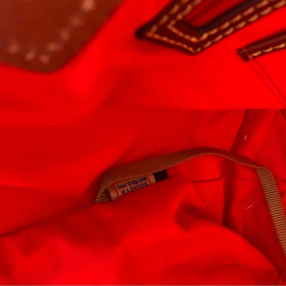 Dooney & Bourke Brown Leather Tote with Gold Accents